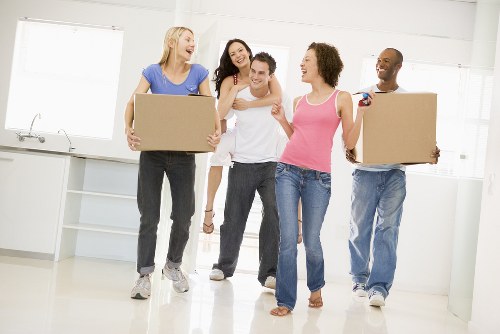 Removal van prepared for a home move in Egham